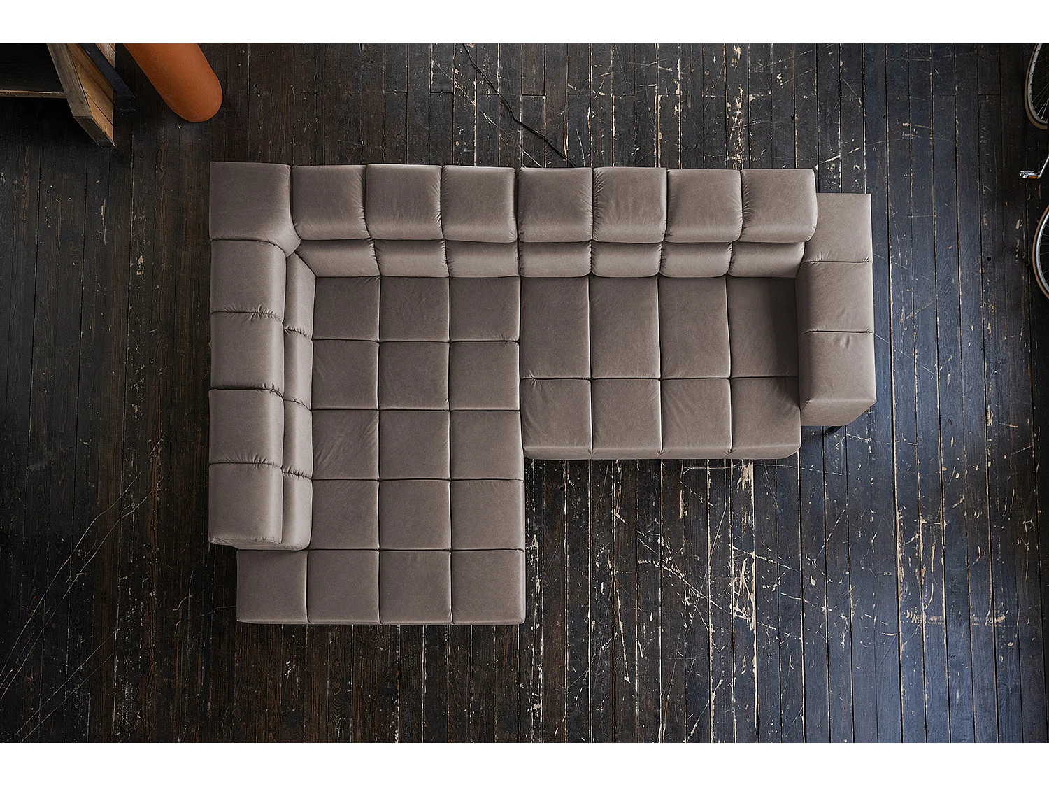 Ecksofa - Dunkelbraun Leder - NELSON