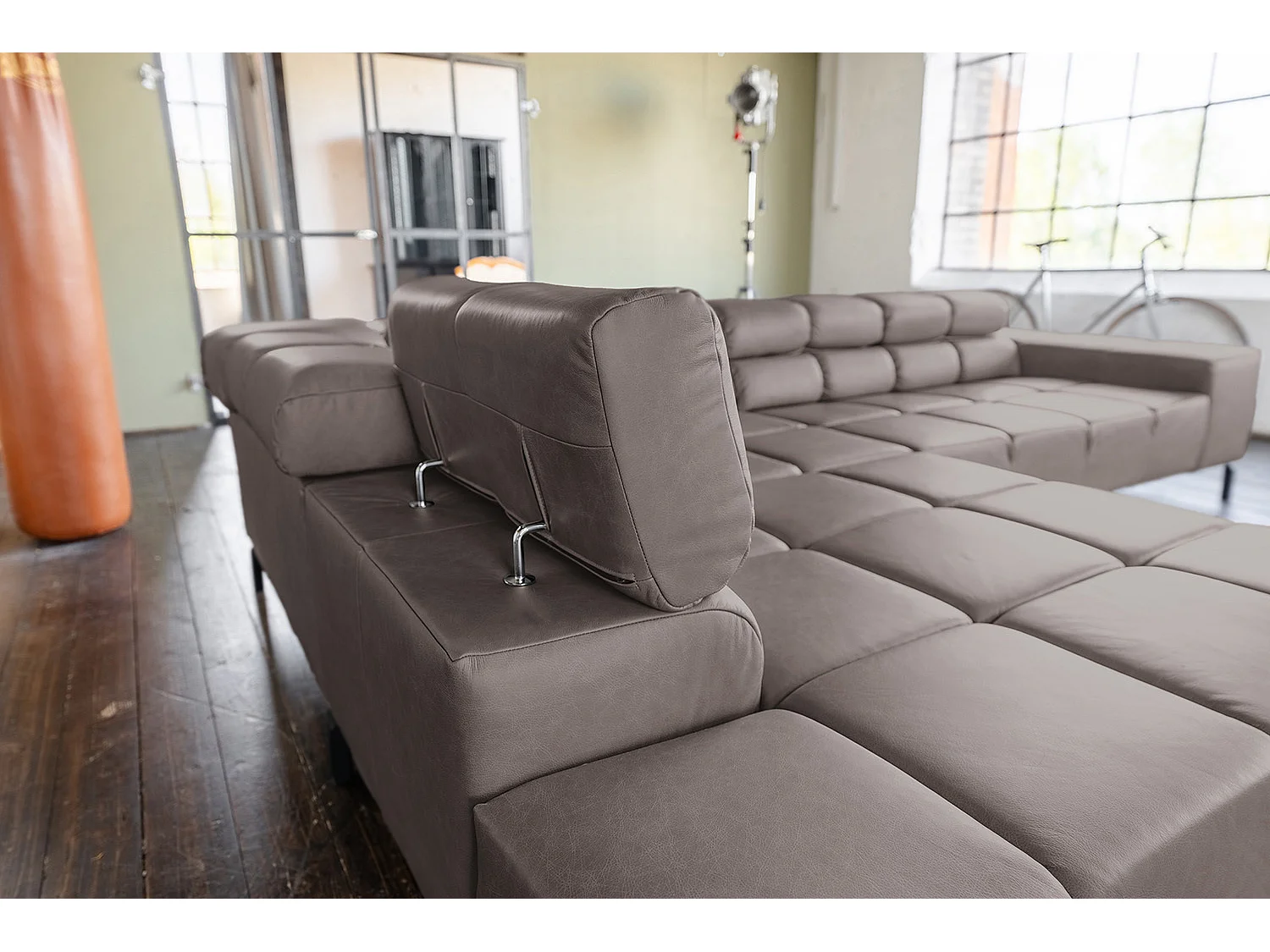 Ecksofa - Dunkelbraun Leder - NELSON