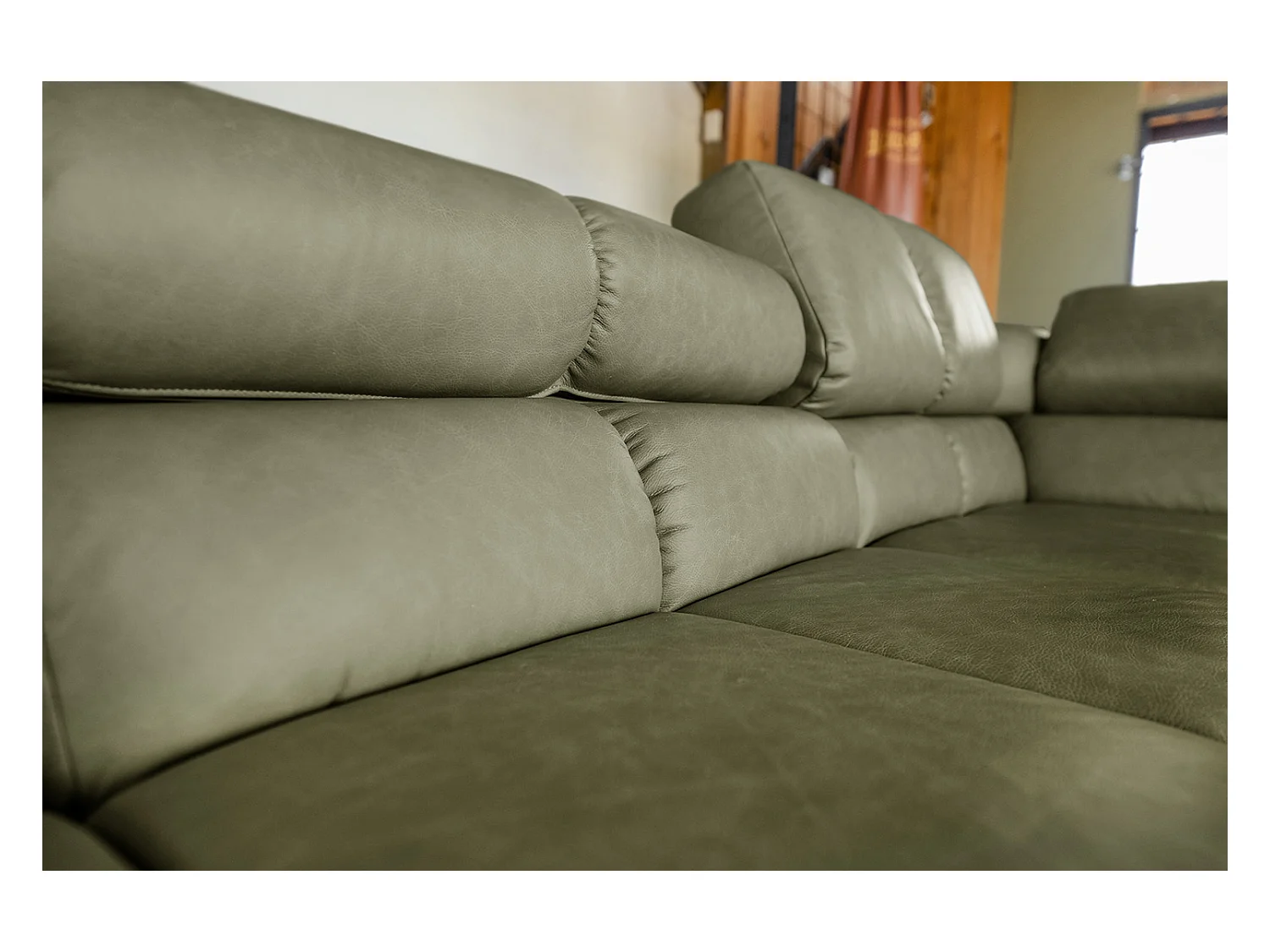 Ecksofa - Grün Leder - NELSON