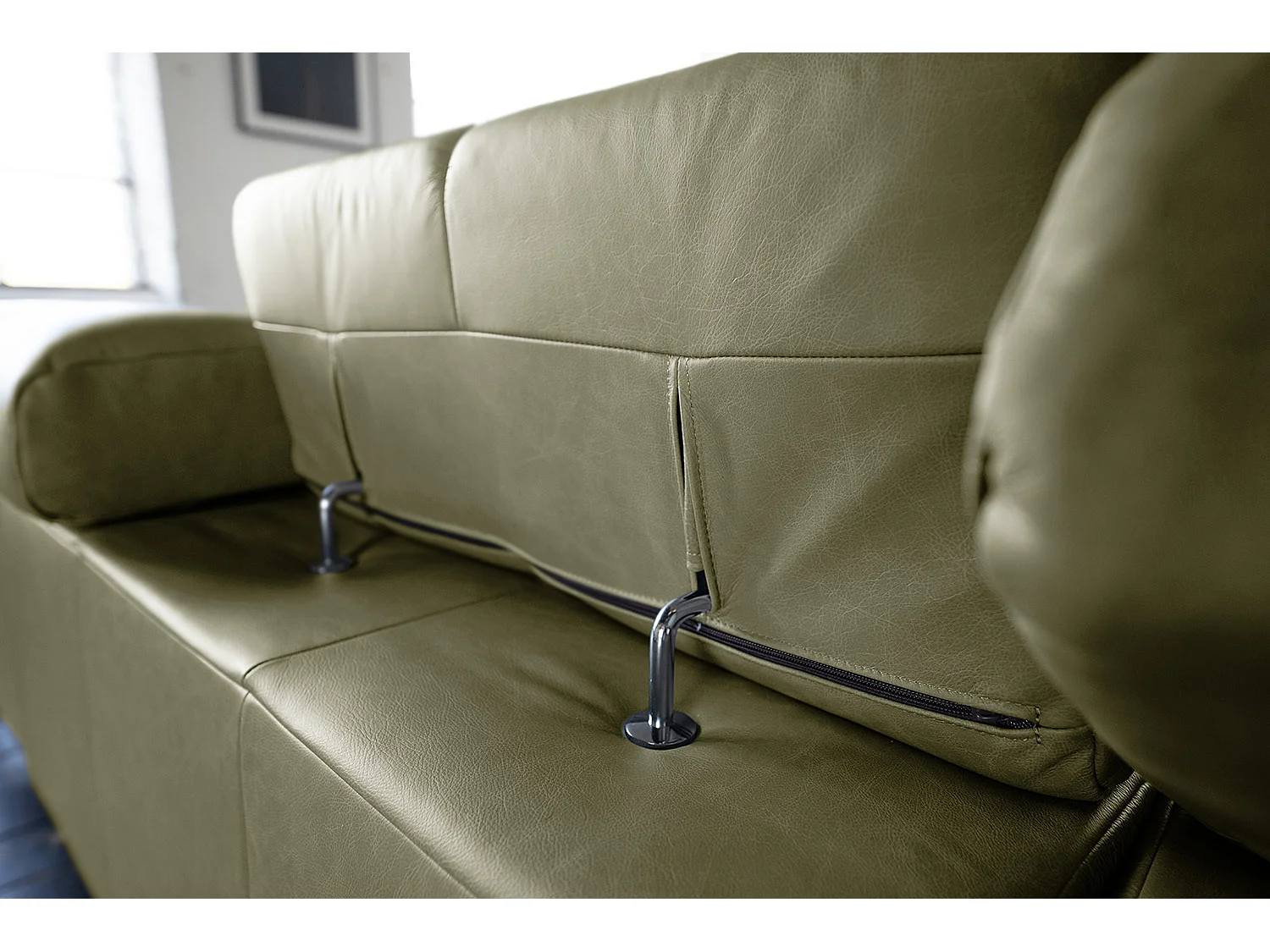 Ecksofa - Grün Leder - NELSON