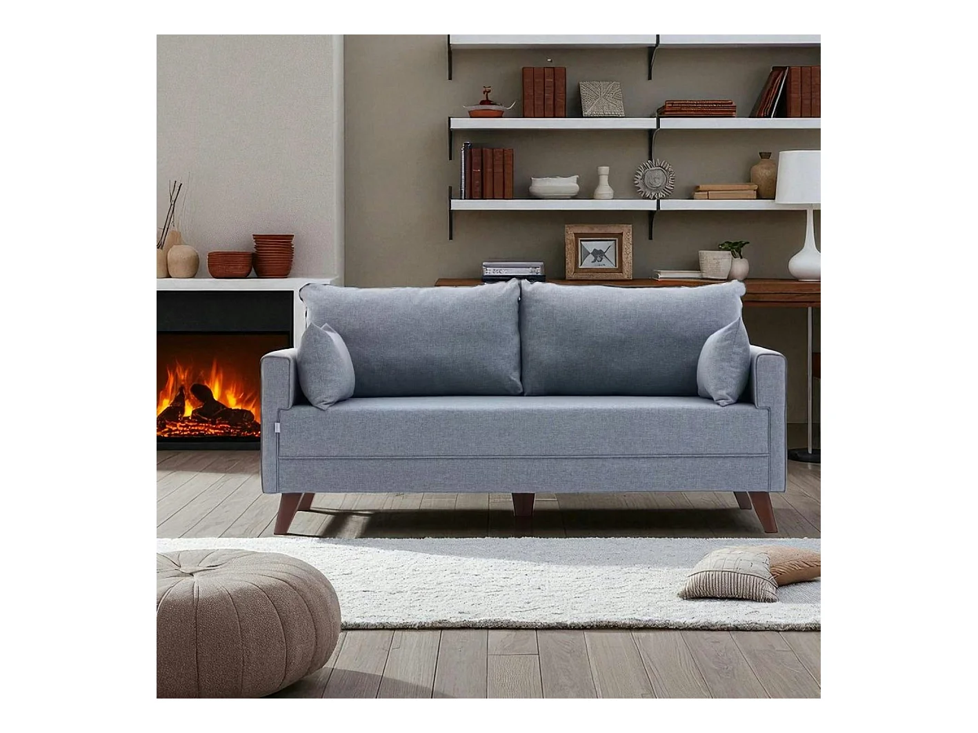 Canapé 2 places bleu gris - dos droit SPLIT