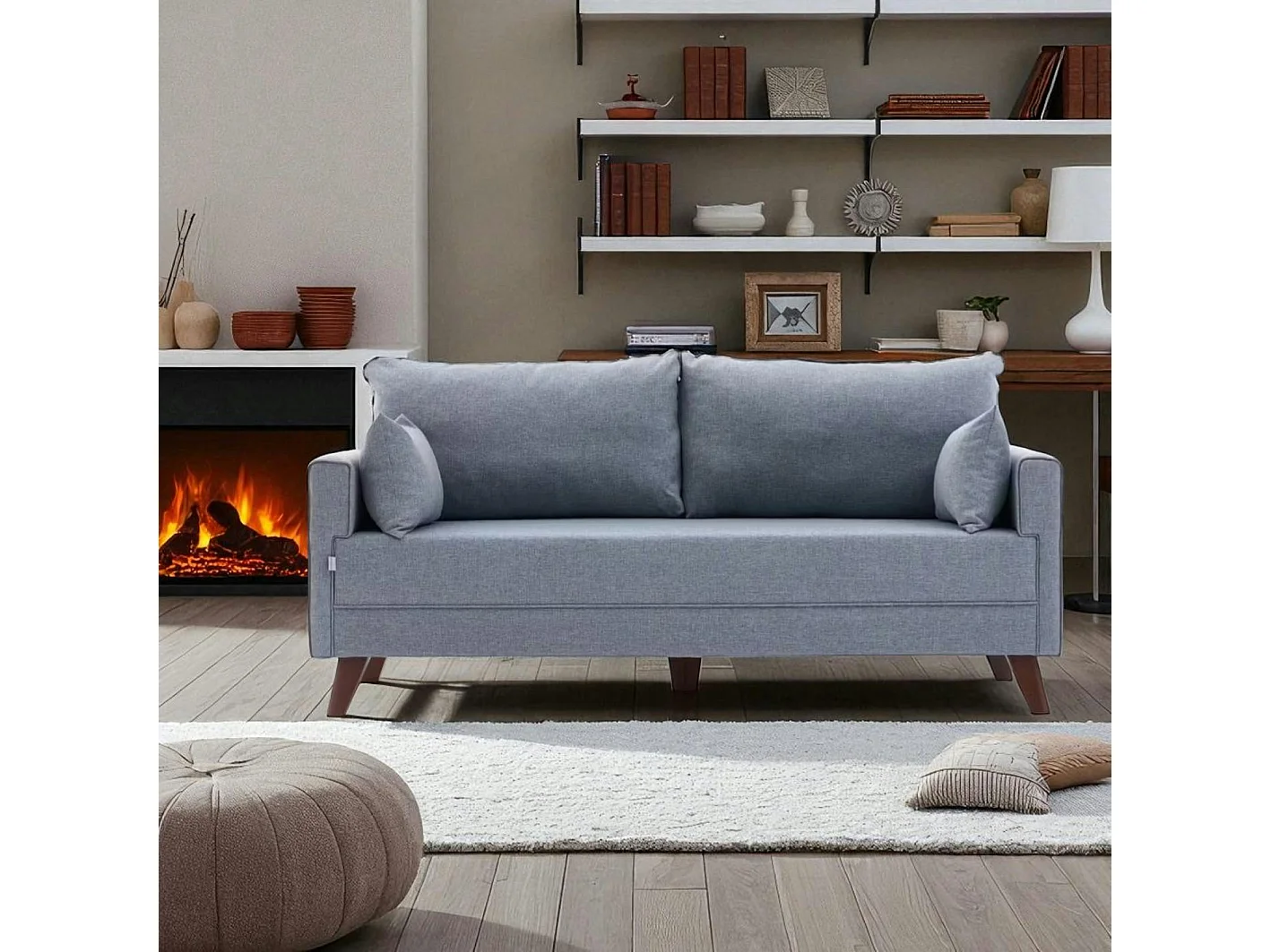 Canapé 2 places bleu gris - dos droit SPLIT