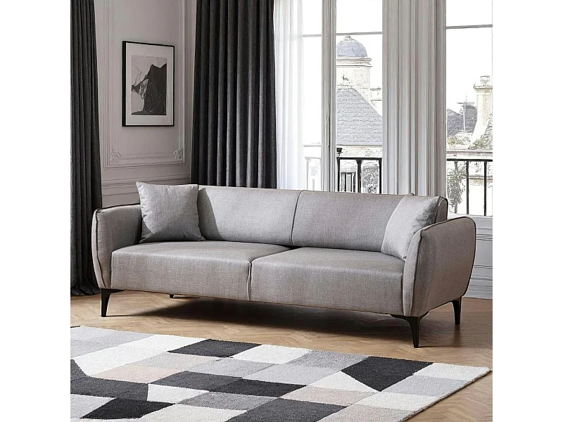 Canapé 3 places gris clair - couture déco VILNIUS