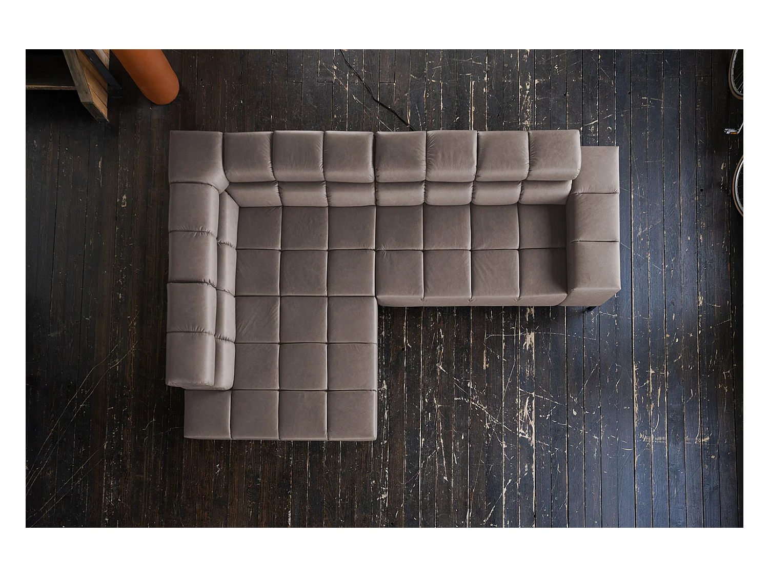 Ecksofa - Dunkelbraun Leder - NELSON