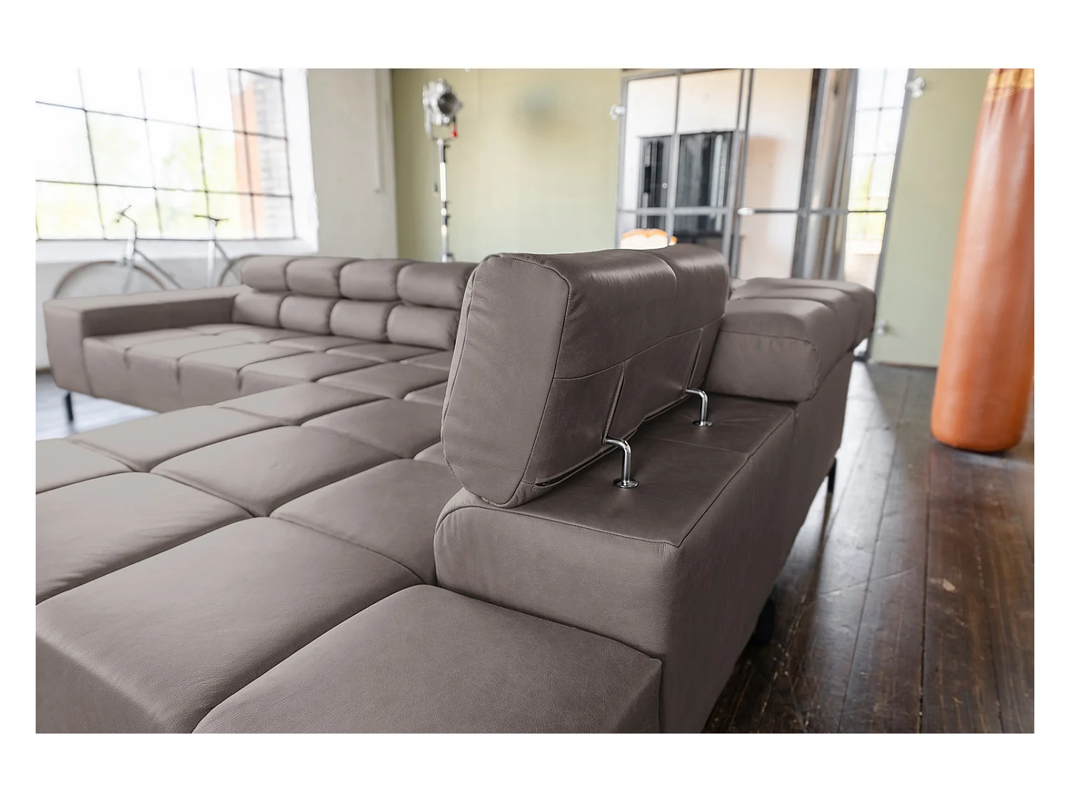 Ecksofa - Dunkelbraun Leder - NELSON