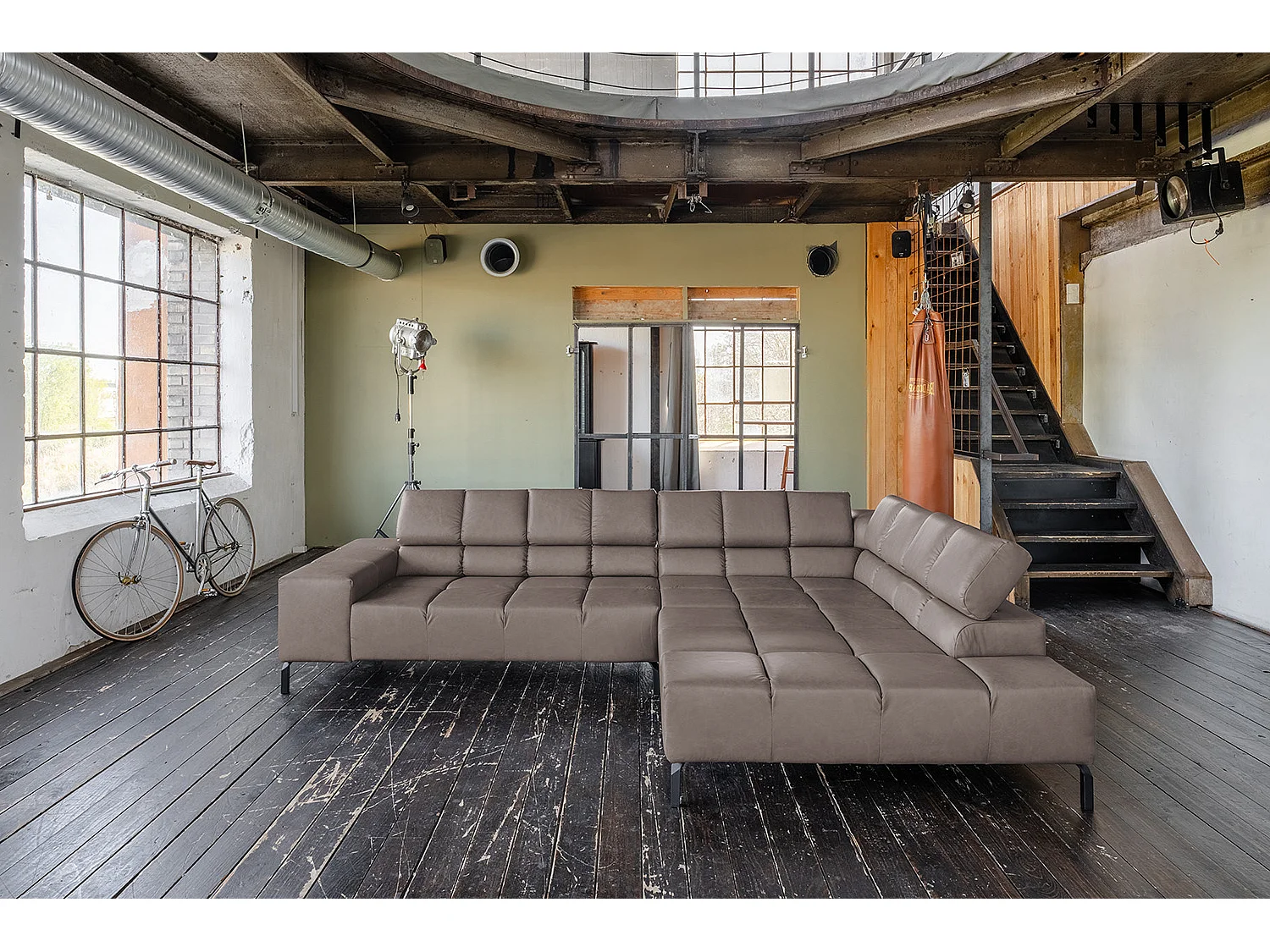 Ecksofa - Dunkelbraun Leder - NELSON