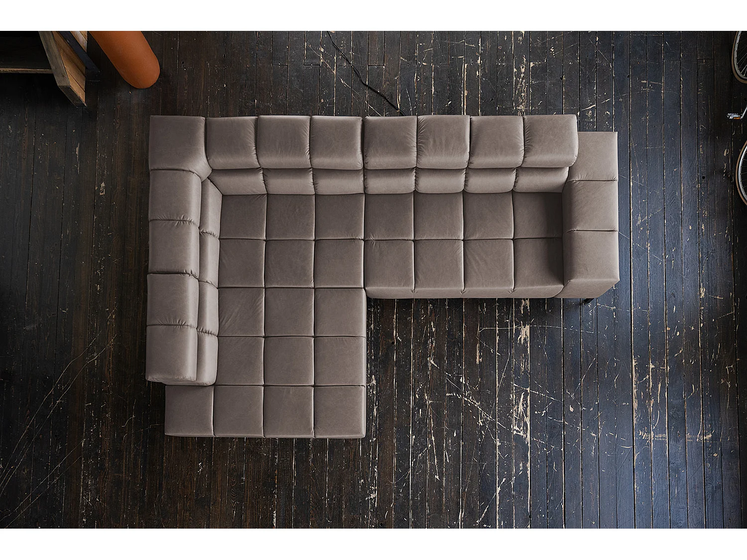 Ecksofa - Dunkelbraun Leder - NELSON