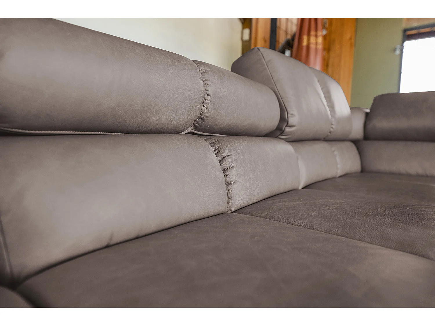 Ecksofa - Dunkelbraun Leder - NELSON