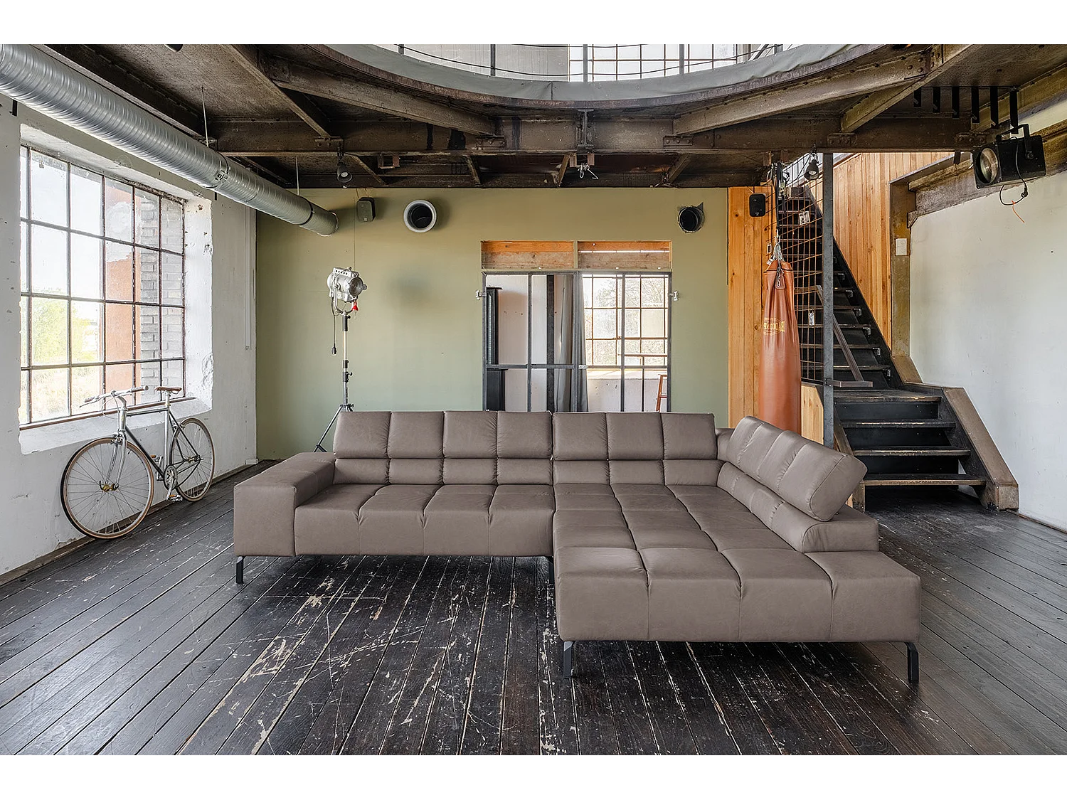 Ecksofa - Dunkelbraun Leder - NELSON