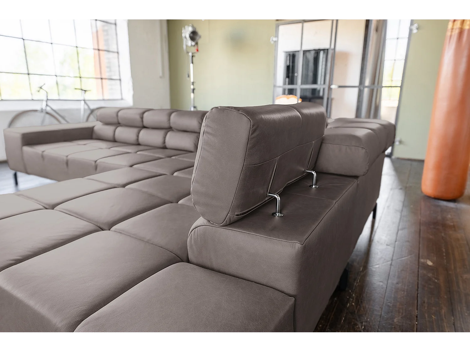 Ecksofa - Dunkelbraun Leder - NELSON