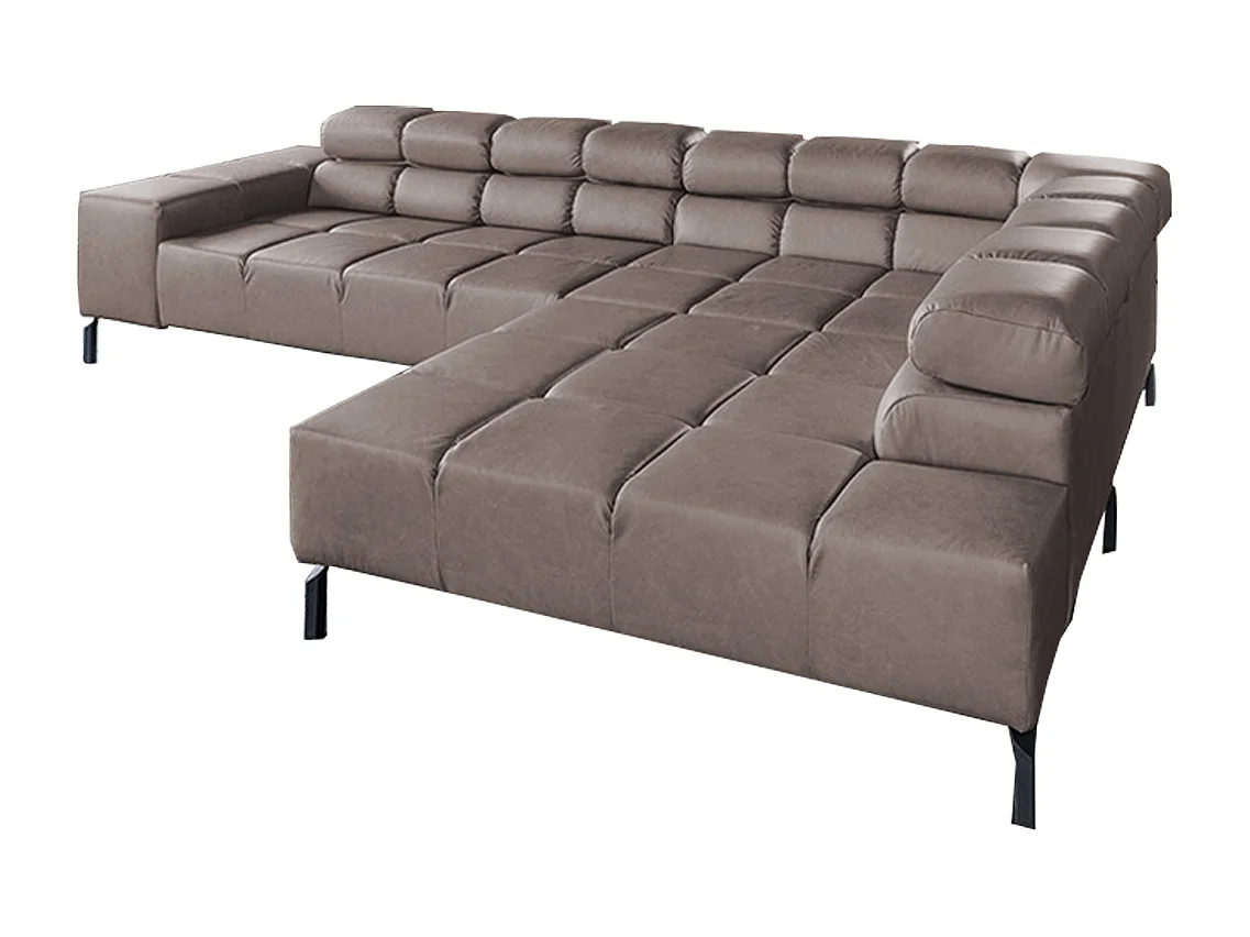 Ecksofa - Dunkelbraun Leder - NELSON
