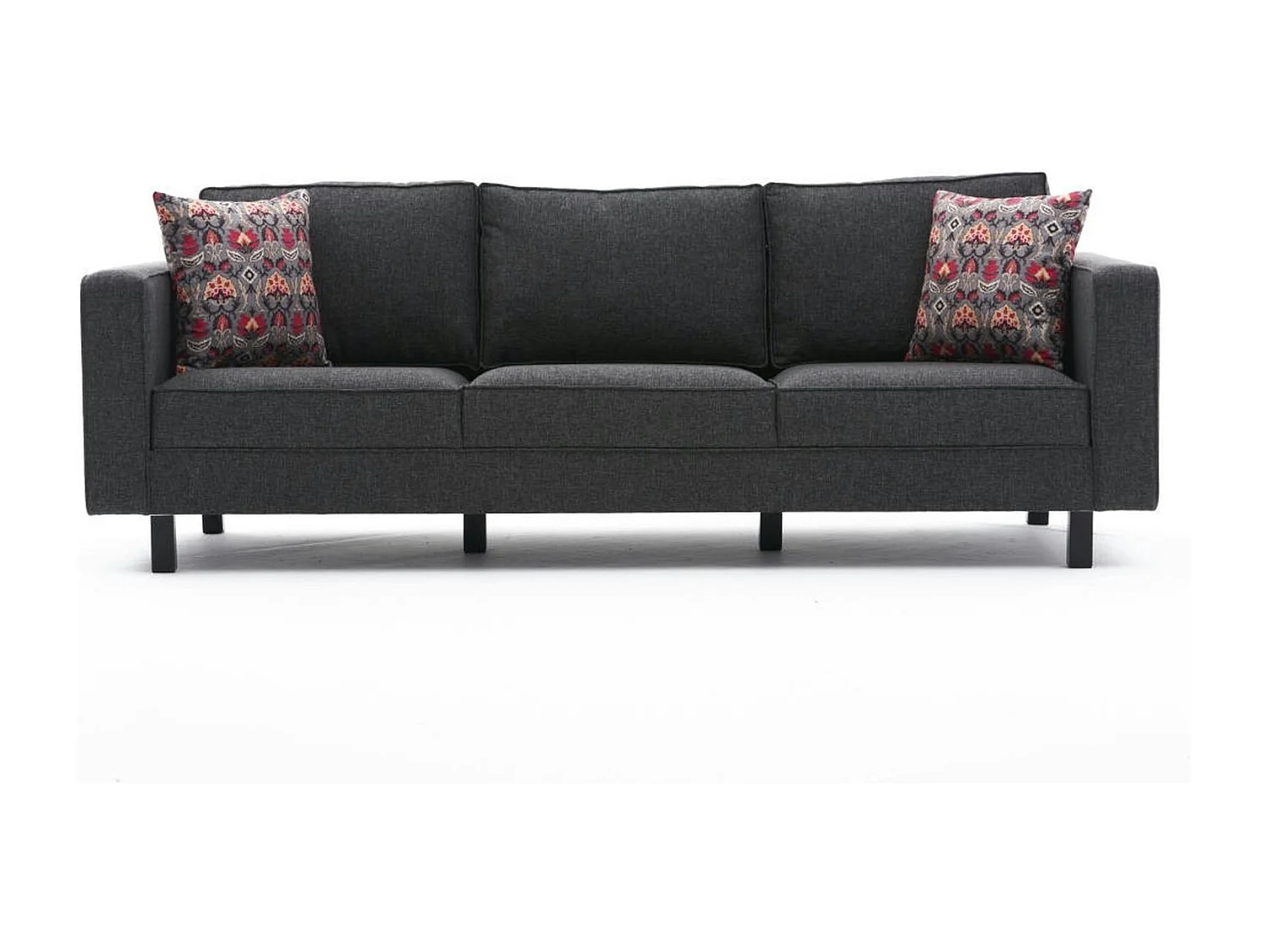 Canapé 3 places anthracite - pieds droits CORTONA