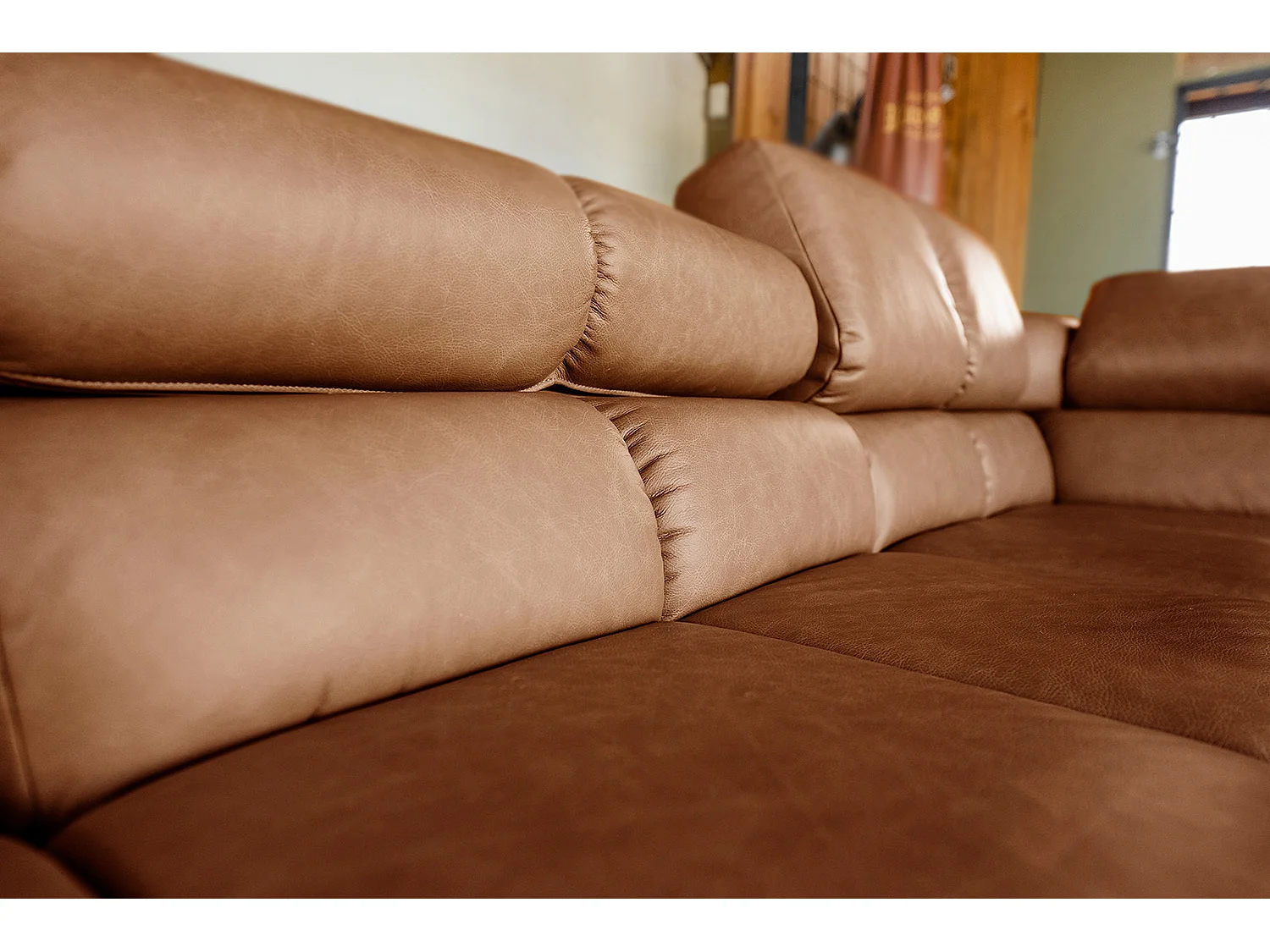 Ecksofa - Braun Leder - NELSON