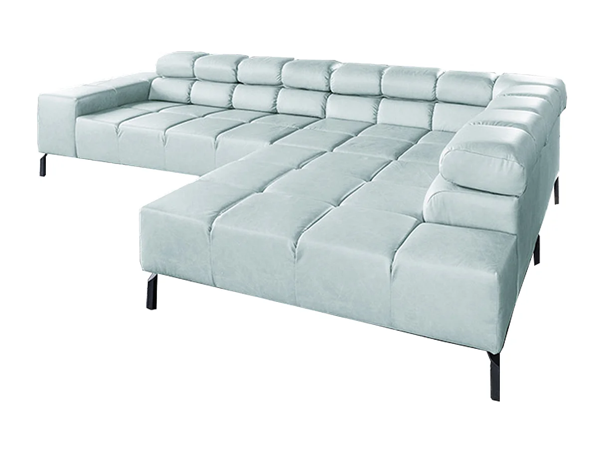 Ecksofa - Hellblau Leder - NELSON