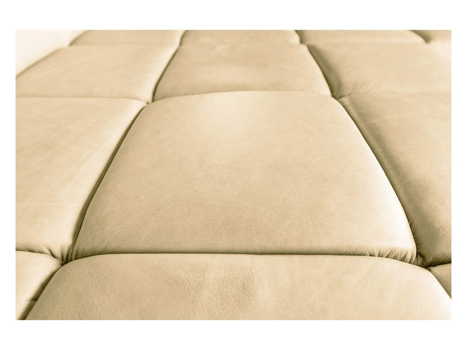 Ecksofa - Beige Leder - NELSON