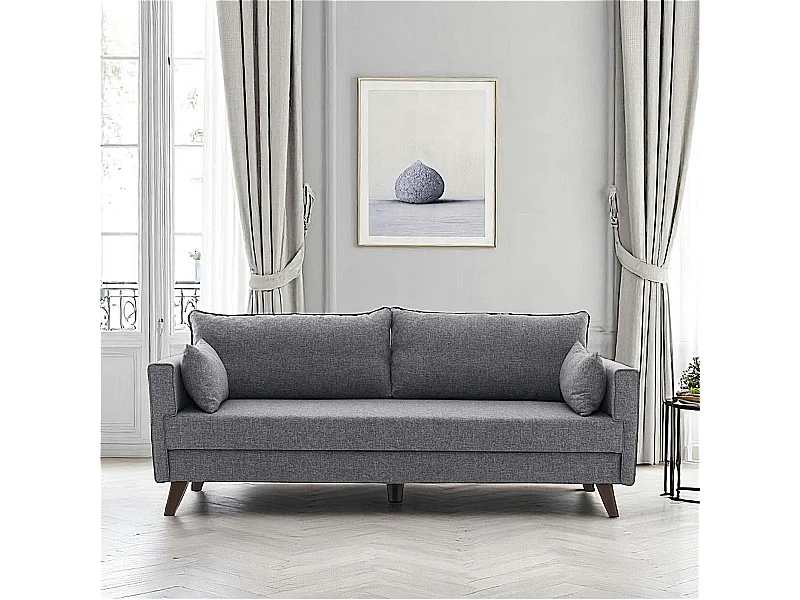 Canapé 3 places gris chiné - dos droit SPLIT