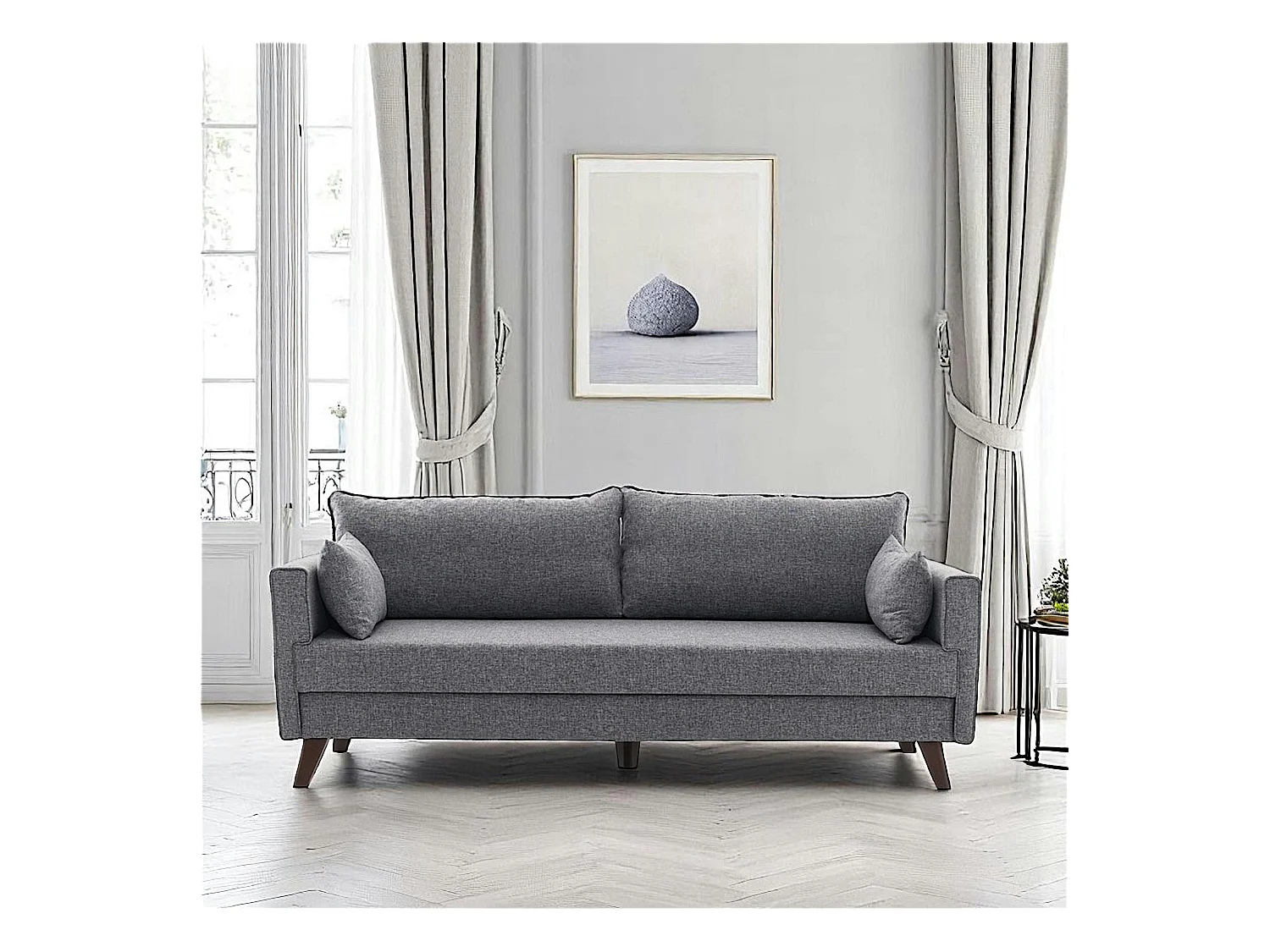 Canapé 3 places gris chiné - dos droit SPLIT