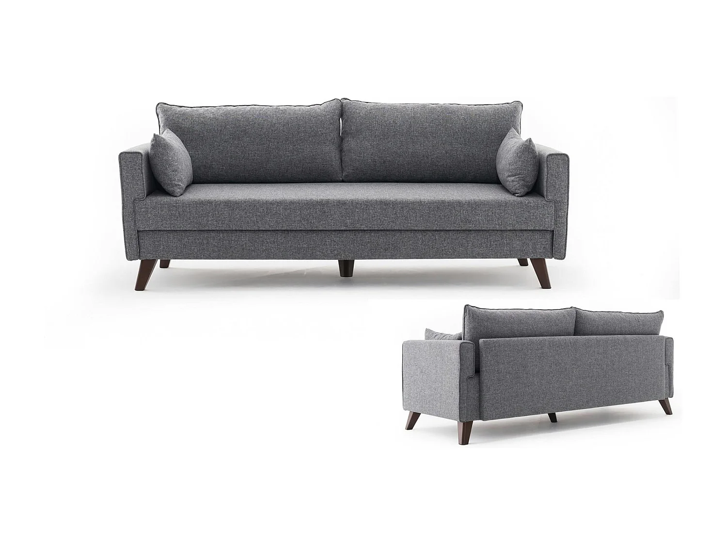 Canapé 3 places gris chiné - dos droit SPLIT