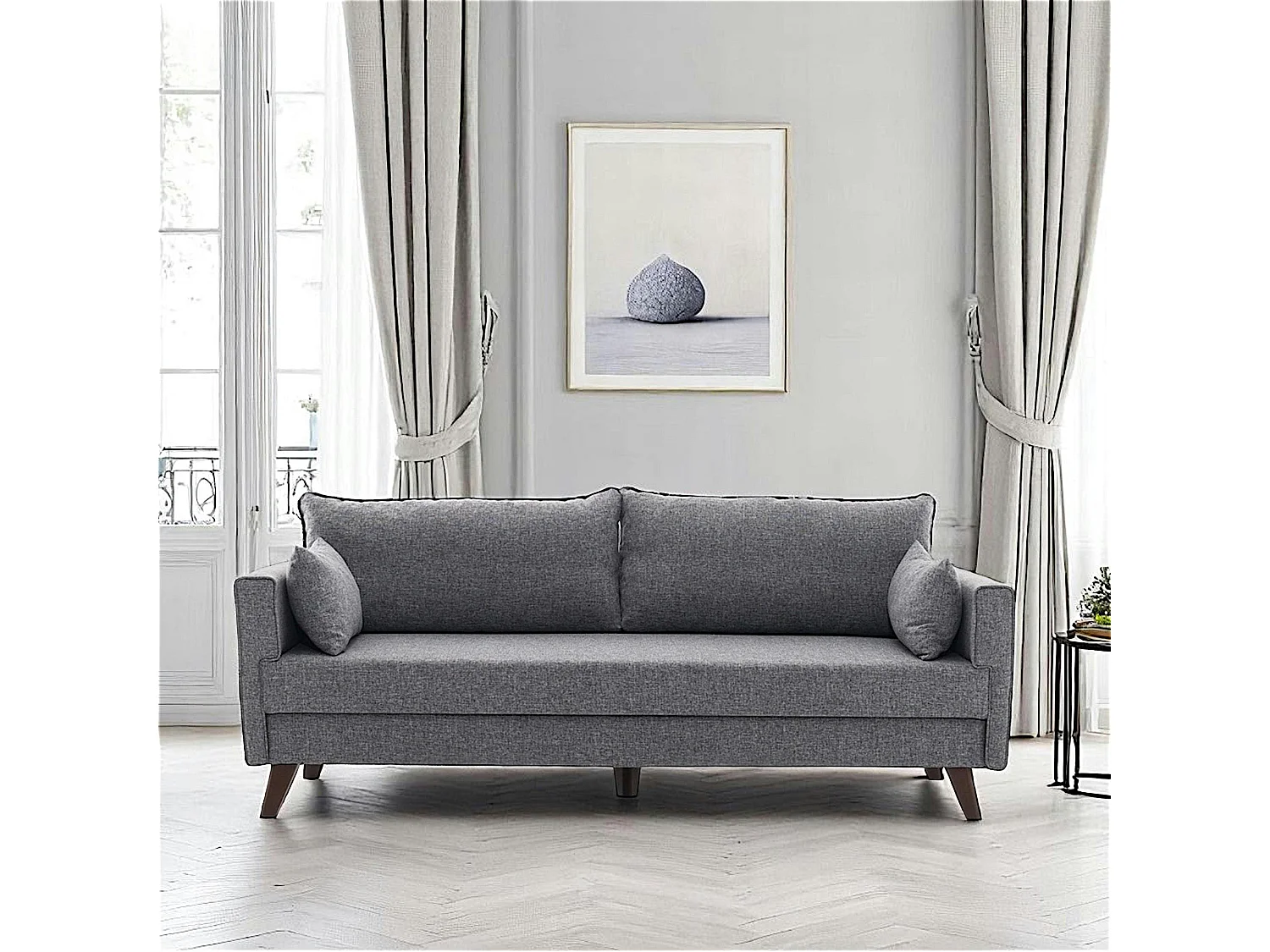 Canapé 3 places gris chiné - dos droit SPLIT