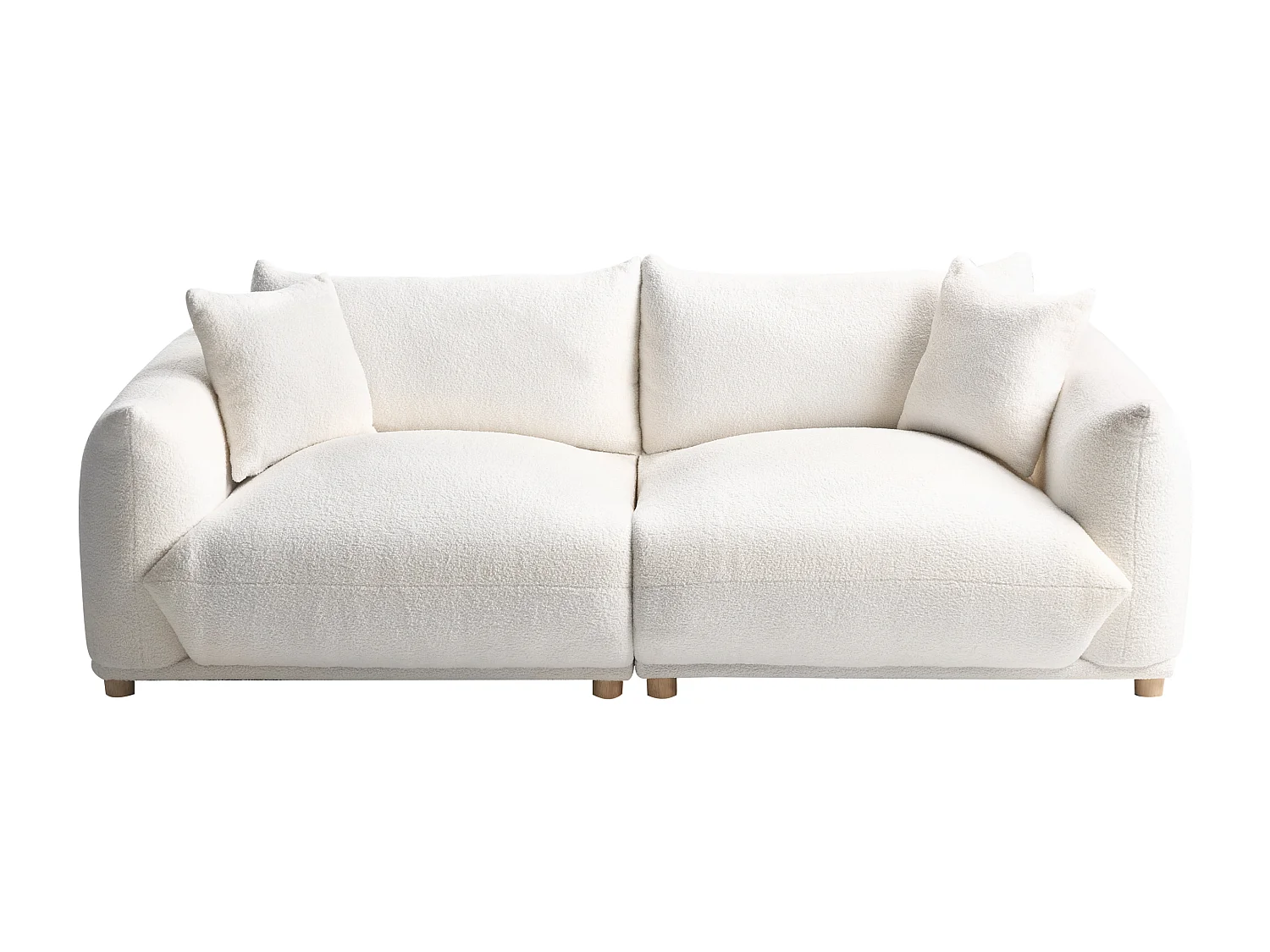 Divano LUVOS Bouclé Bianco sporco 3 posti