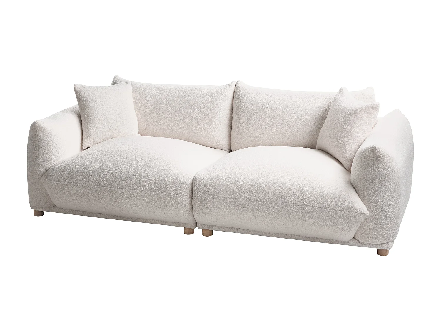 Divano LUVOS Bouclé Bianco sporco 3 posti