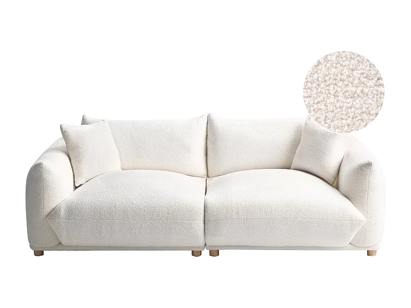 Divano LUVOS Bouclé Bianco sporco 3 posti