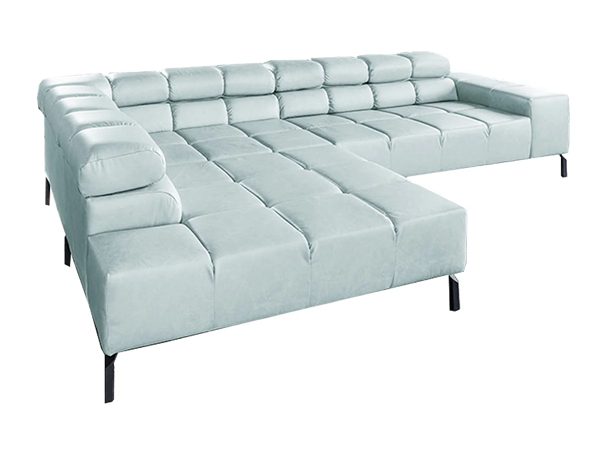Ecksofa - Hellblau Leder - NELSON