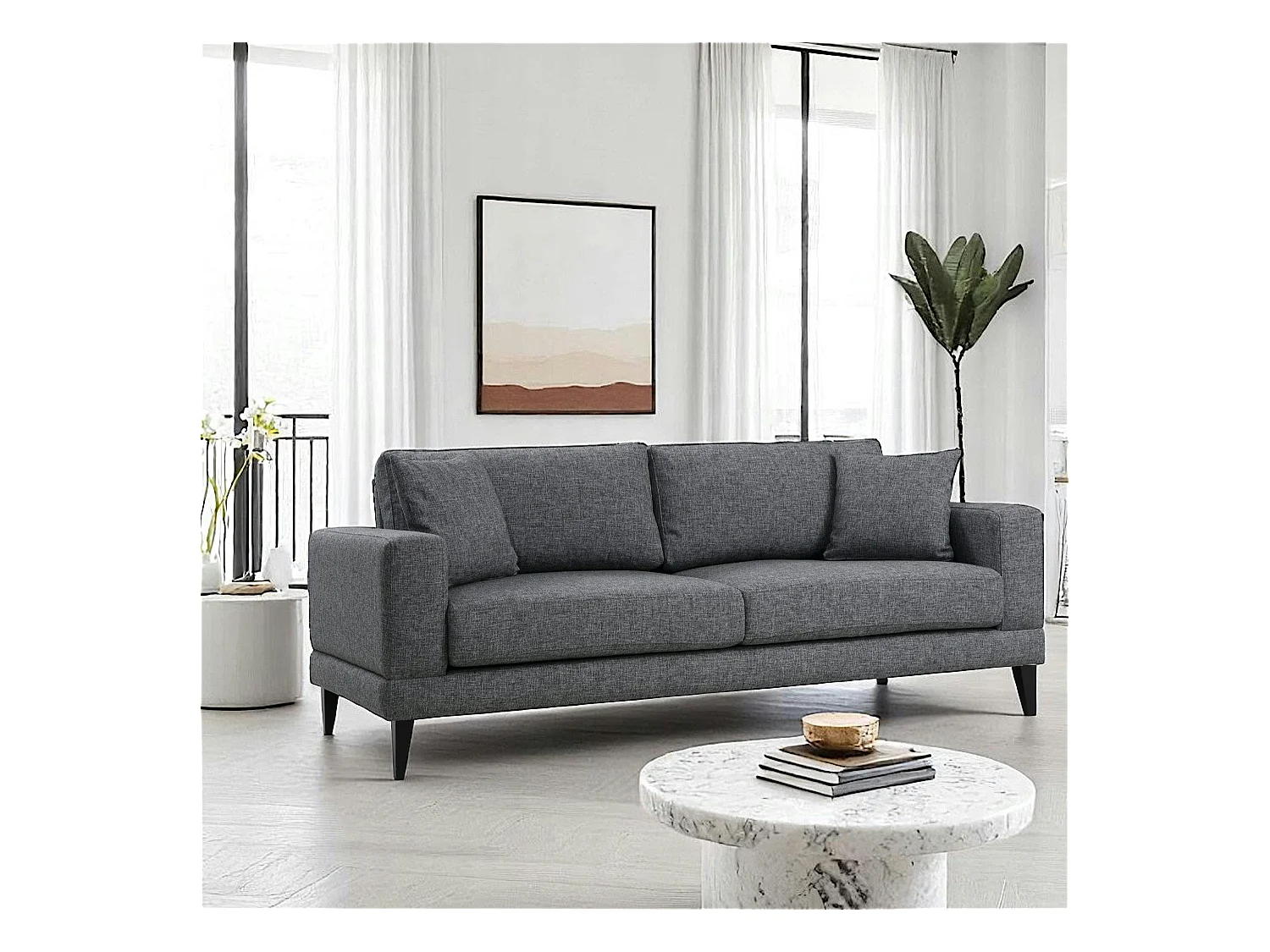 Canapé 3 places gris - style contemporain VENCE