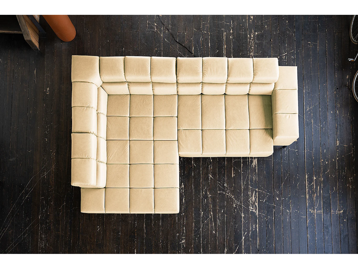 Ecksofa - Beige Leder - NELSON