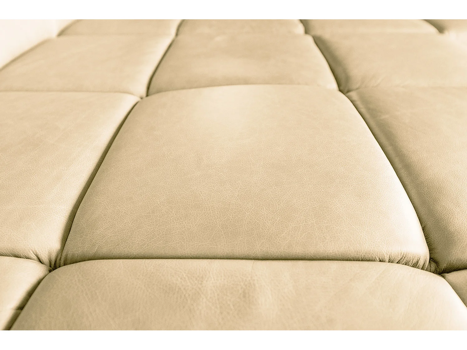 Ecksofa - Beige Leder - NELSON