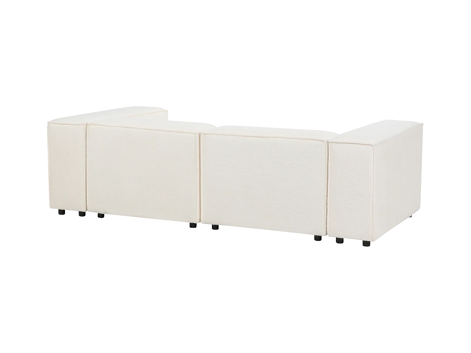 Canapé d'angle modulable 2 places ARDAL Bouclé Blanc Côté droite