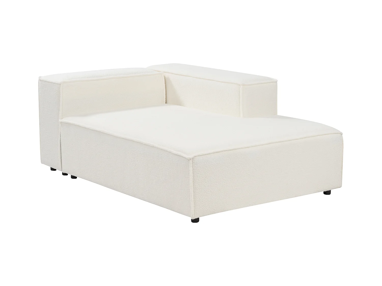 Canapé d'angle modulable 2 places ARDAL Bouclé Blanc Côté droite