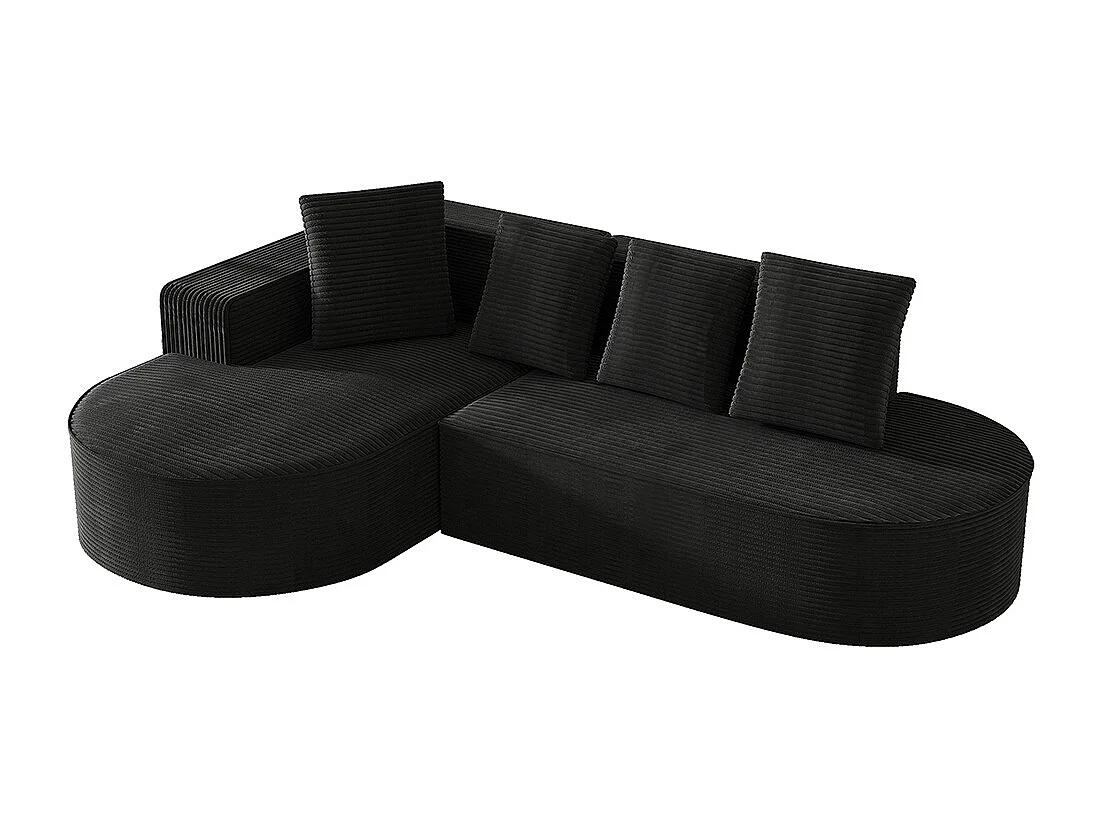 Canape d'angle combiné modulaire chaises longues en L cloud moderne assises profondes canapé à compression de mousse sans assemblage noir