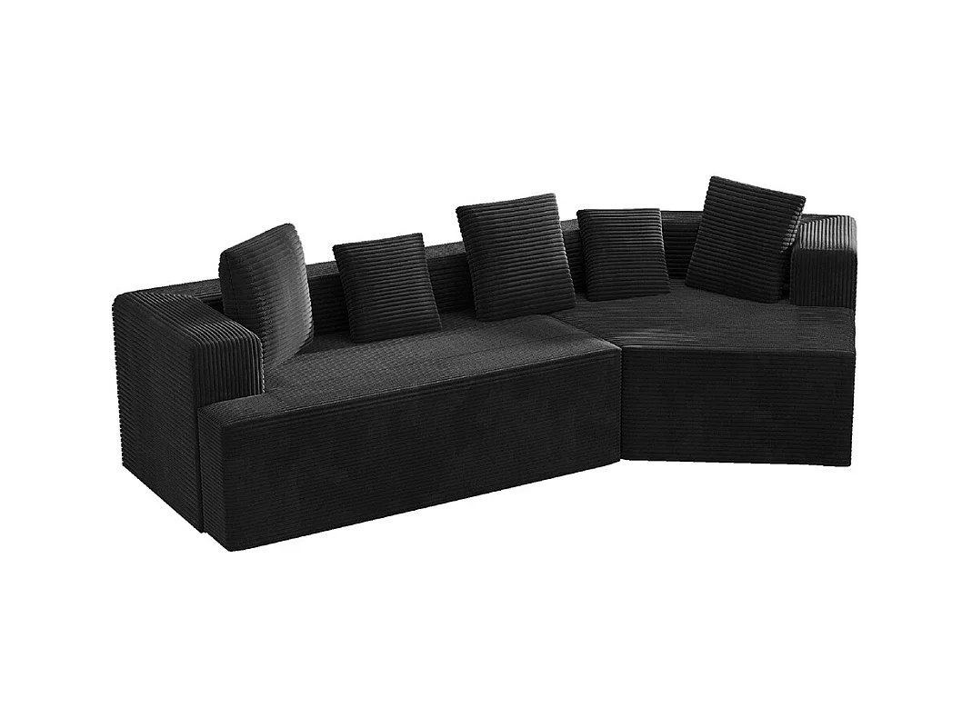 Canapé 3 places en tissu avec nuages Canapé combiné canapé modulaire emballage entièrement compressé sans montage noir