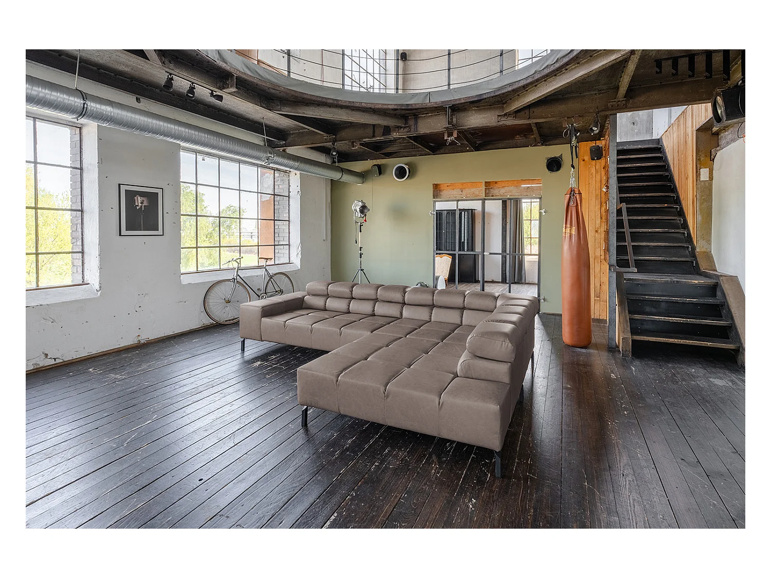 Ecksofa - Dunkelbraun Leder - NELSON