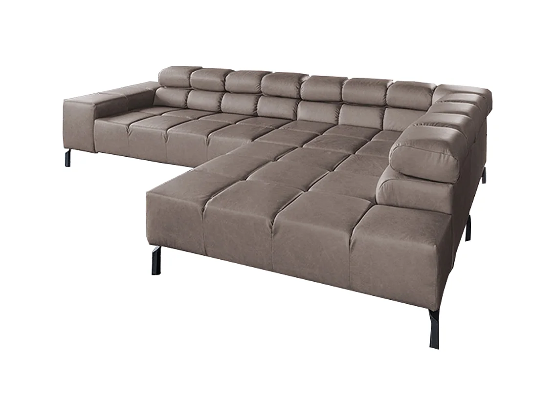 Ecksofa - Dunkelbraun Leder - NELSON