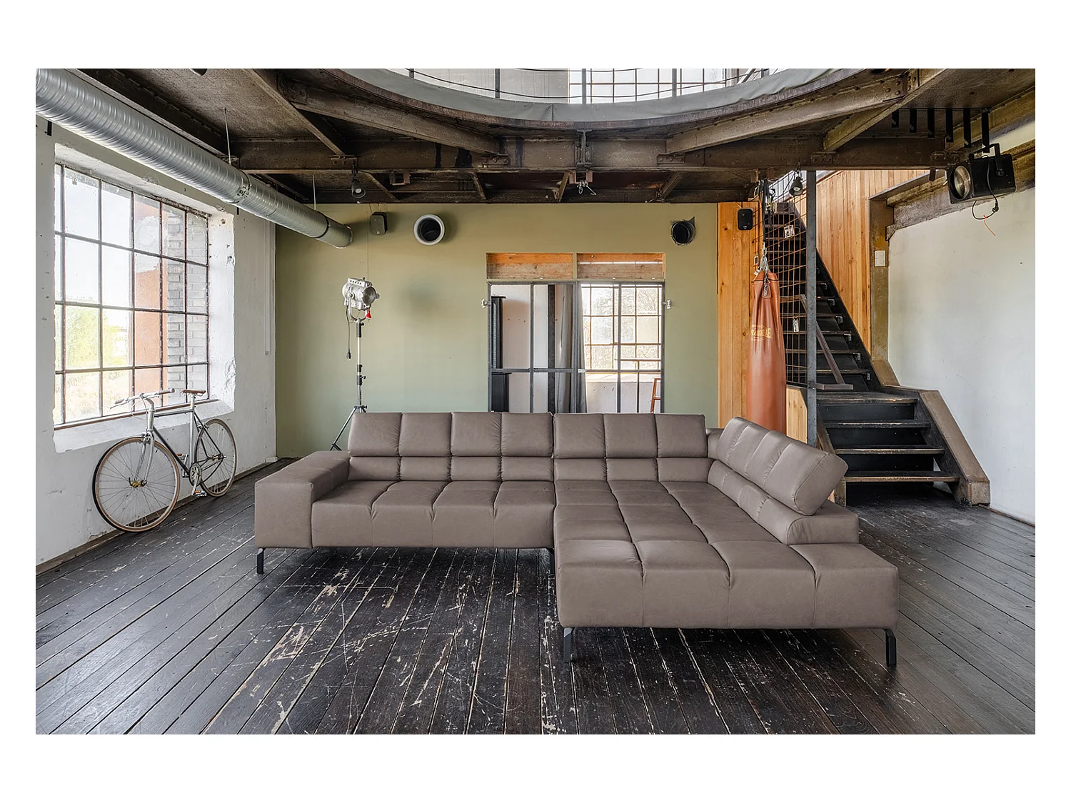 Ecksofa - Dunkelbraun Leder - NELSON