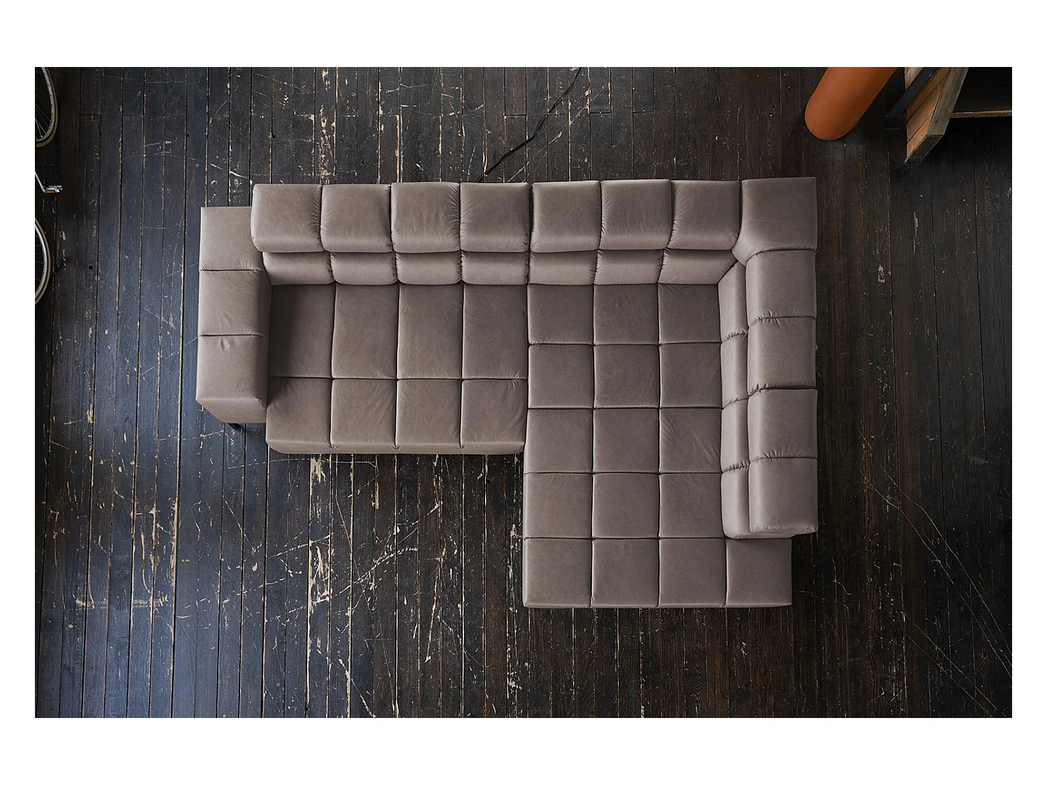 Ecksofa - Dunkelbraun Leder - NELSON