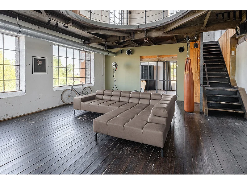 Canapé d'angle - brun foncé cuir - NELSON