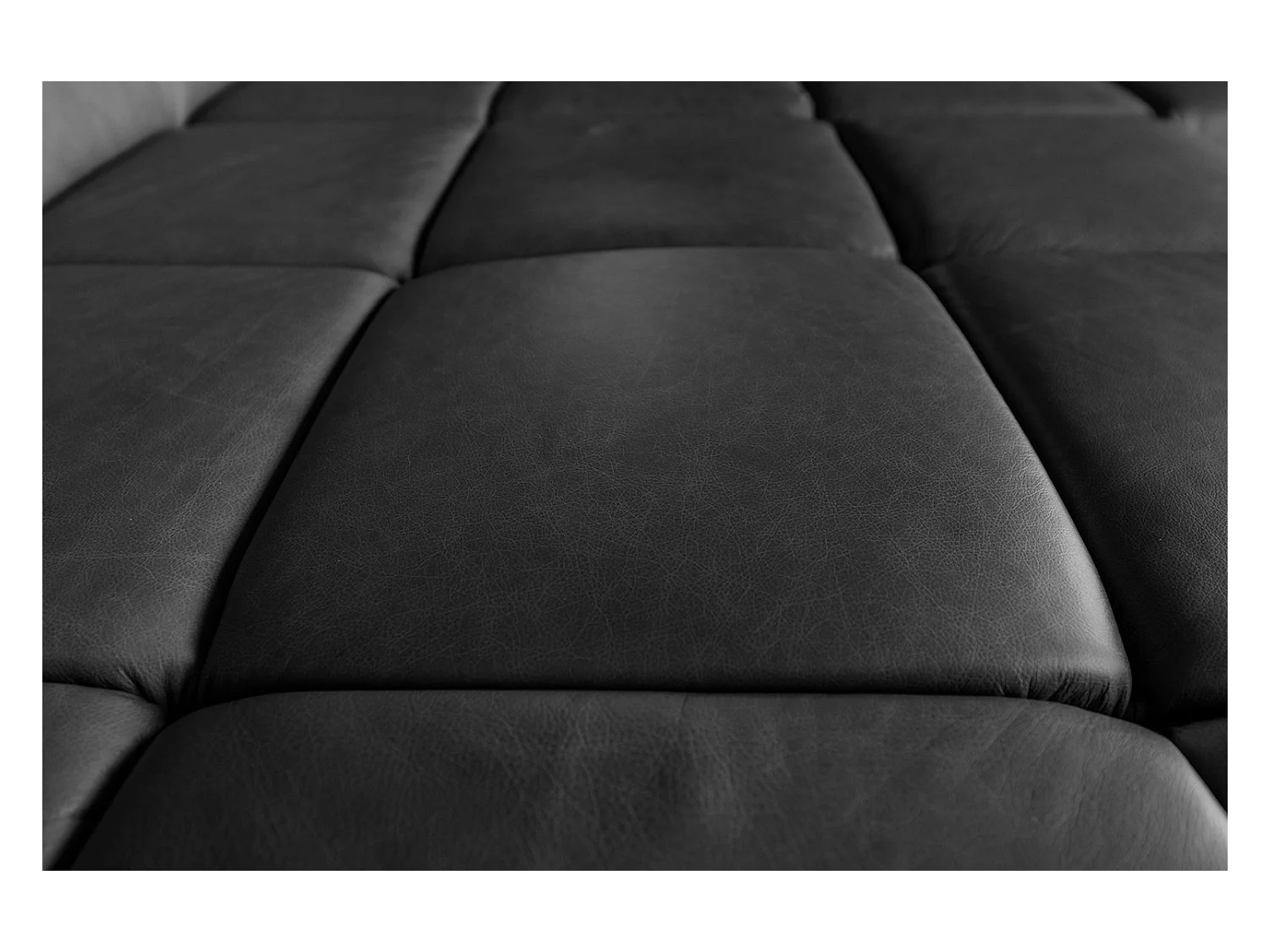 Ecksofa - Schwarz Leder - NELSON