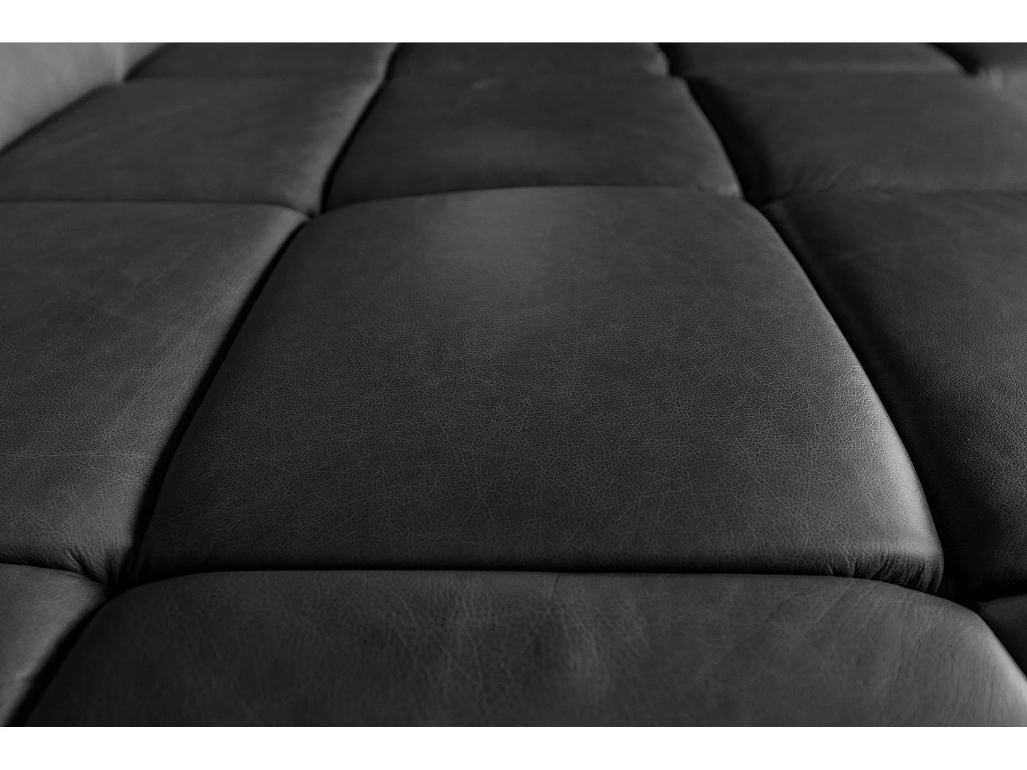 Ecksofa - Schwarz Leder - NELSON