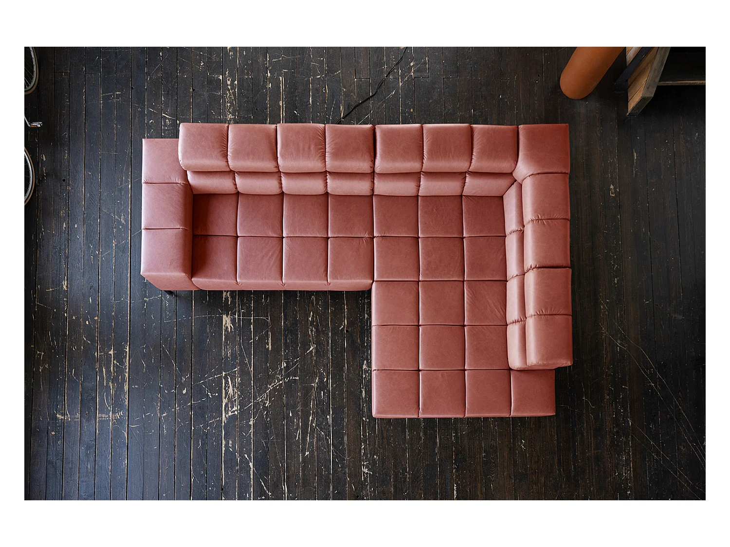 Ecksofa - Rot Leder - NELSON