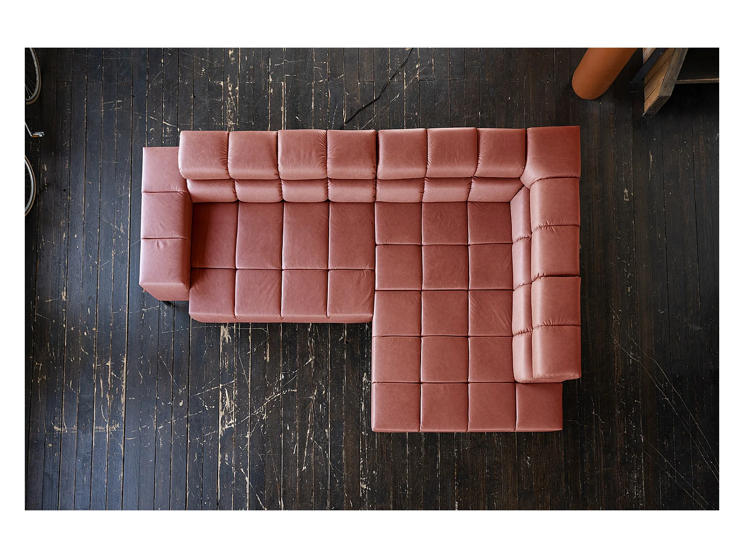 Ecksofa - Rot Leder - NELSON