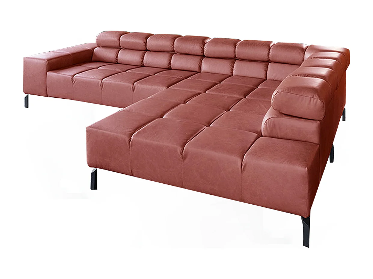 Ecksofa - Rot Leder - NELSON