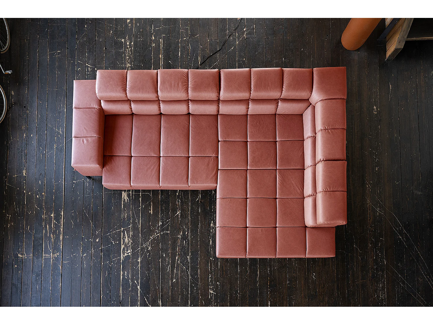 Ecksofa - Rot Leder - NELSON