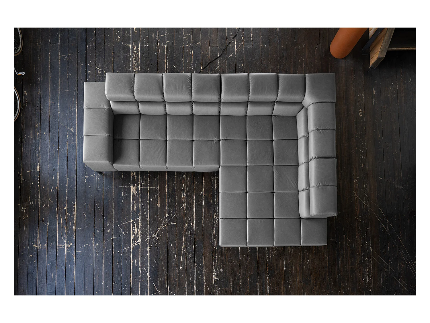 Hoekbank - Antraciet Leer - NELSON