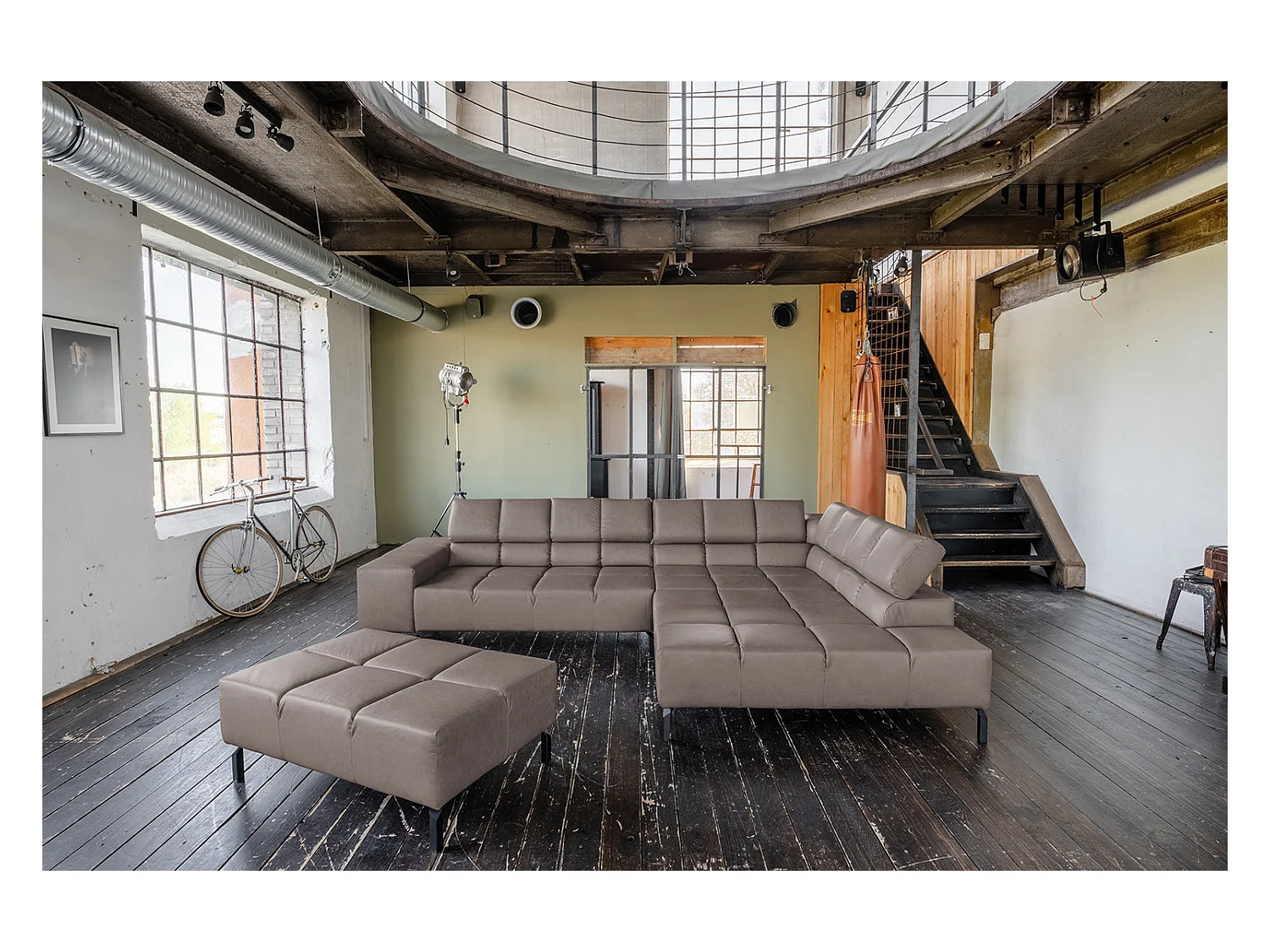 Ecksofa - Dunkelbraun Leder - NELSON