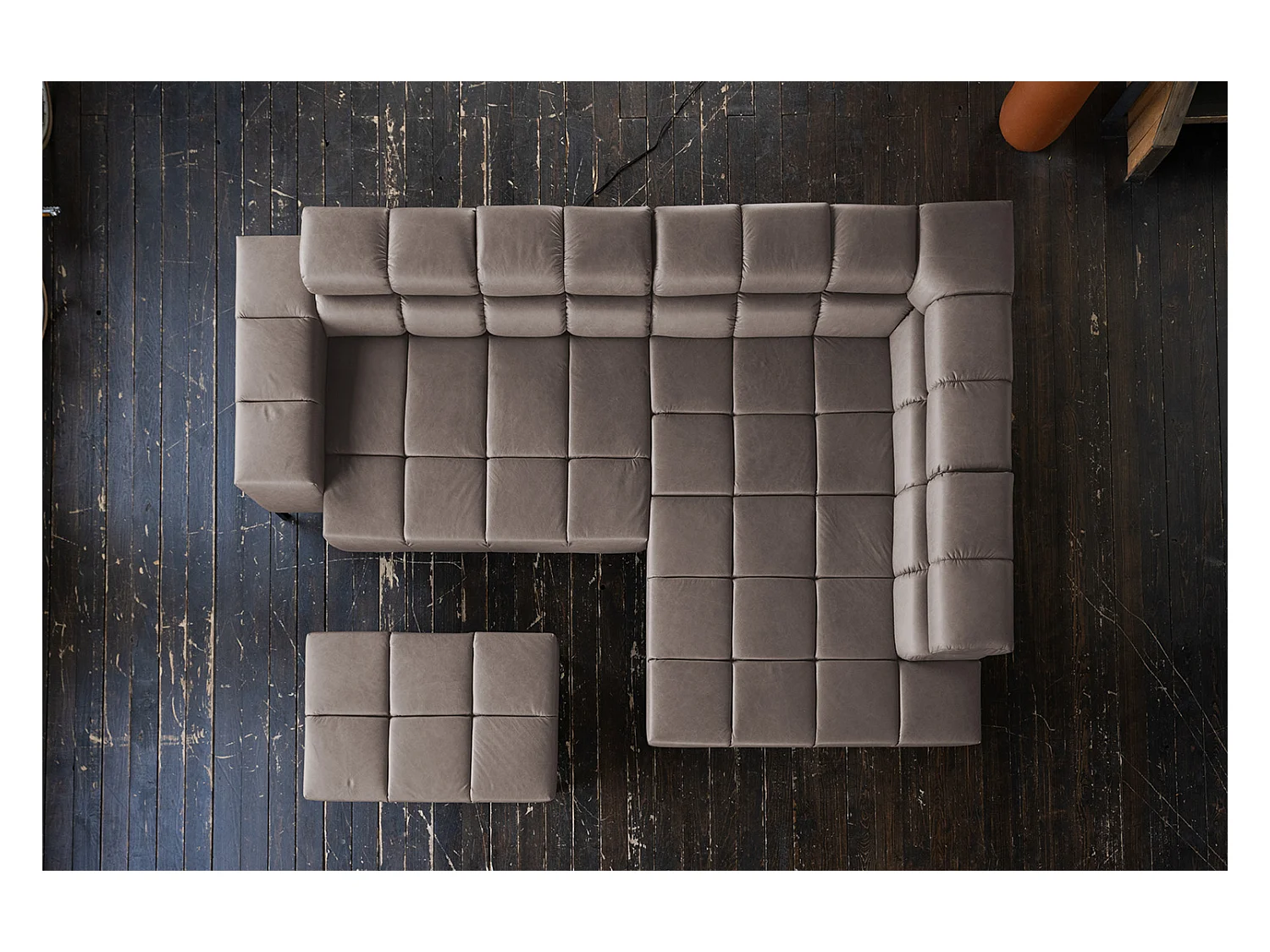 Ecksofa - Dunkelbraun Leder - NELSON