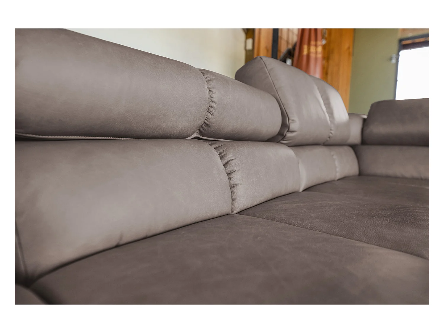 Ecksofa - Dunkelbraun Leder - NELSON