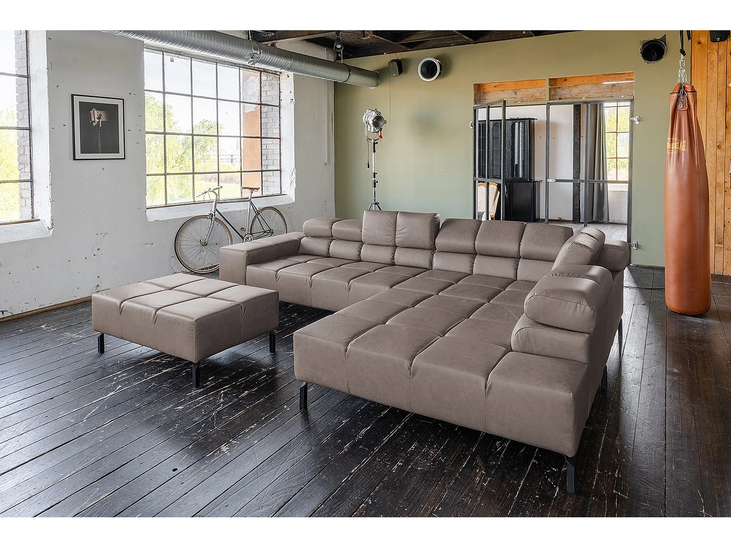 Ecksofa - Dunkelbraun Leder - NELSON